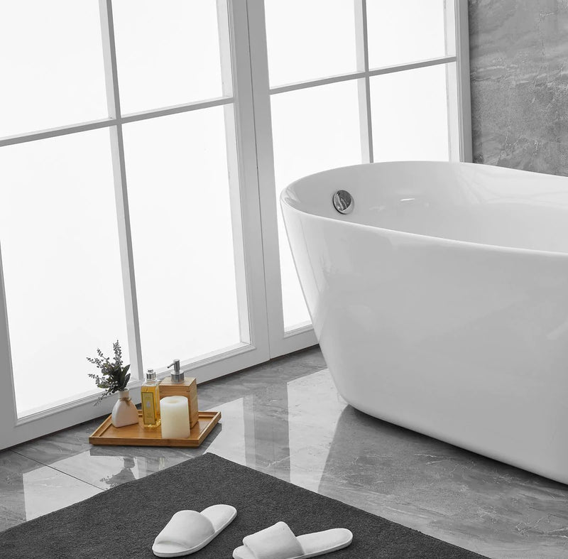 media image for chantal 67 soaking single slipper bathtub by elegant furniture bt10867gw 14 255