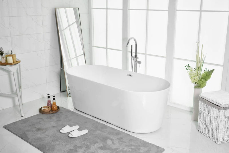 media image for odette 71 soaking roll top bathtub by elegant furniture bt10671gw 10 286