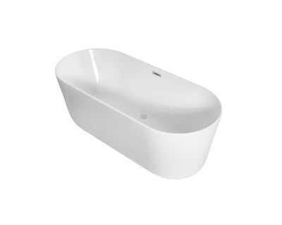 product image for odette 71 soaking roll top bathtub by elegant furniture bt10671gw 3 10