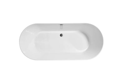 product image for odette 71 soaking roll top bathtub by elegant furniture bt10671gw 4 82