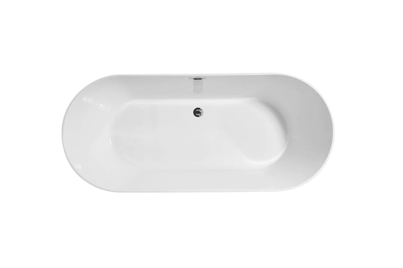 media image for odette 71 soaking roll top bathtub by elegant furniture bt10671gw 4 244