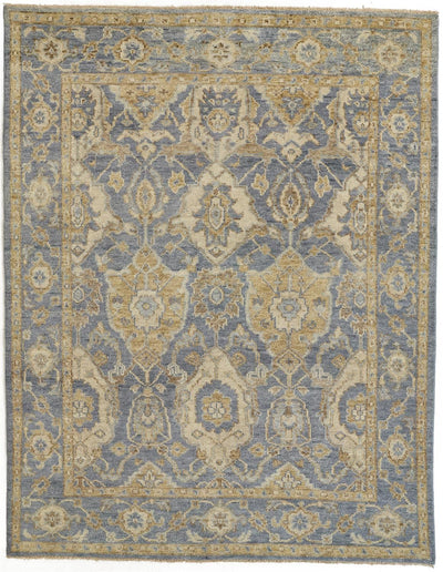 product image of Irie Hand Knotted Blue and Gold Rug by BD Fine Flatshot Image 1 521