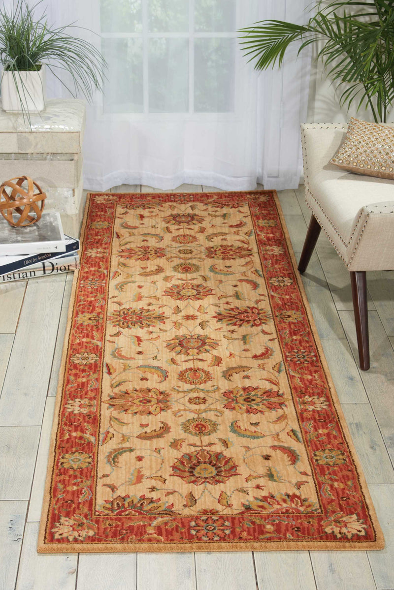 media image for living treasures ivory red rug by nourison nsn 099446670373 10 215