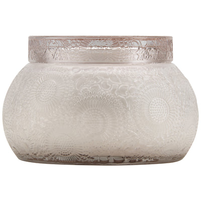 product image of Chawan Bowl 2 Wick Embossed Glass Candle in Panjore Lychee design by Voluspa 593