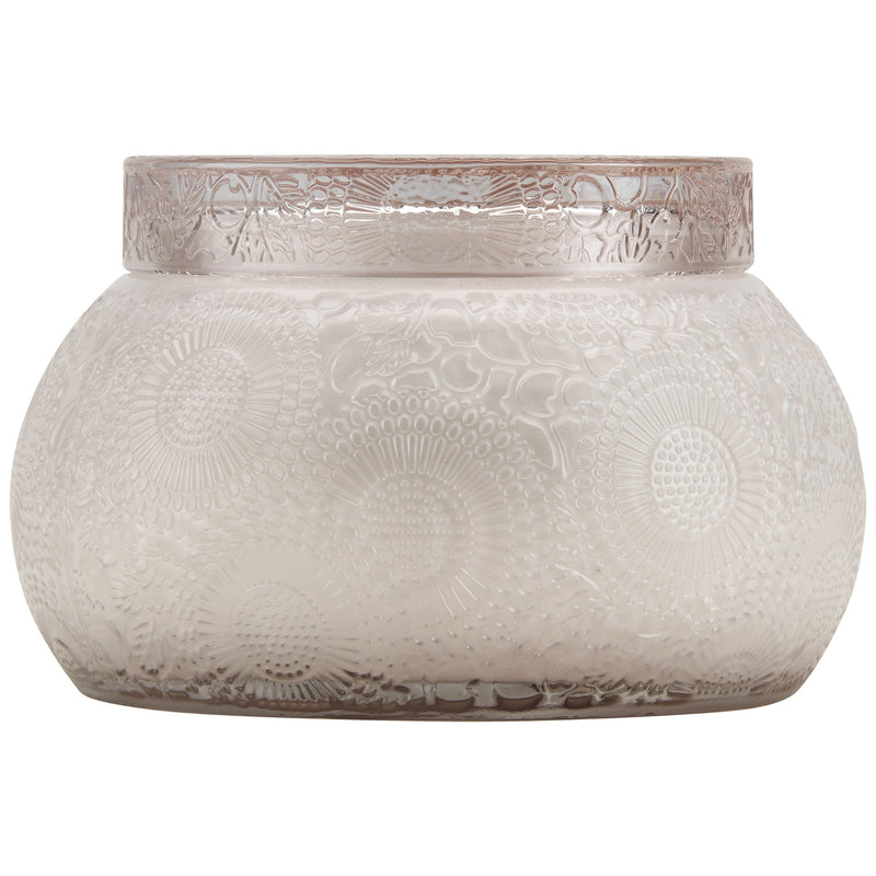 media image for Chawan Bowl 2 Wick Embossed Glass Candle in Panjore Lychee design by Voluspa 253