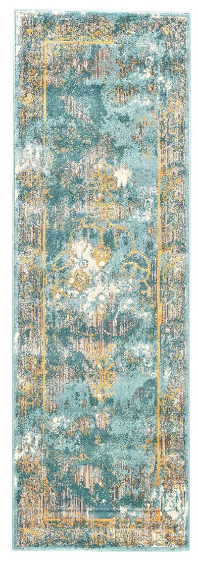 product image for Arsene Teal and Yellow Rug by BD Fine Flatshot Image 1 0