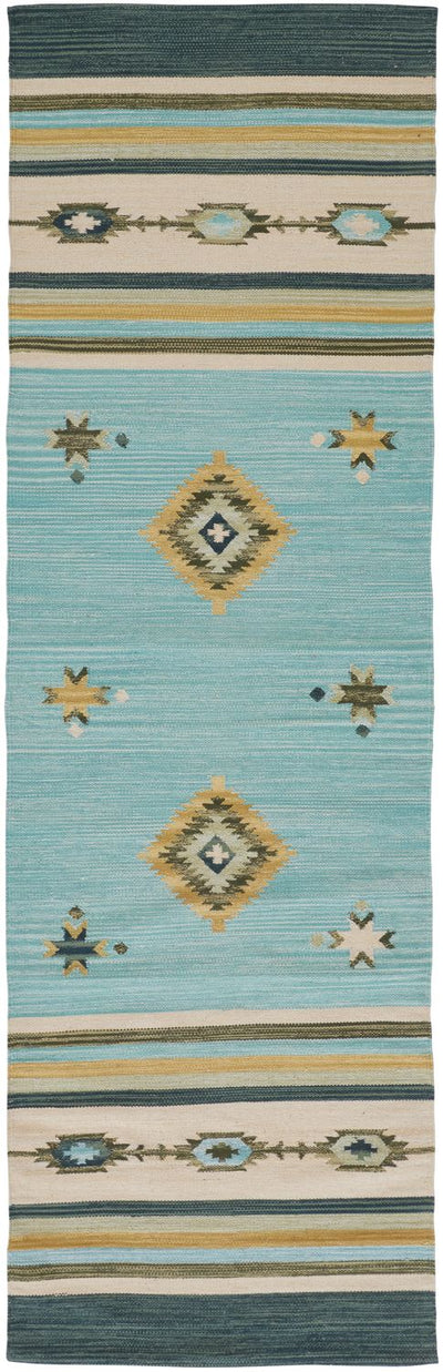 product image for Amara Flatweave Blue and Yellow Rug by BD Fine Flatshot Image 1 38