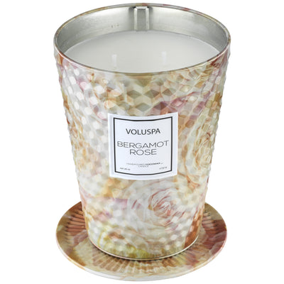 product image for 2 Wick Tin Table Candle in Bergamot Rose design by Voluspa 11