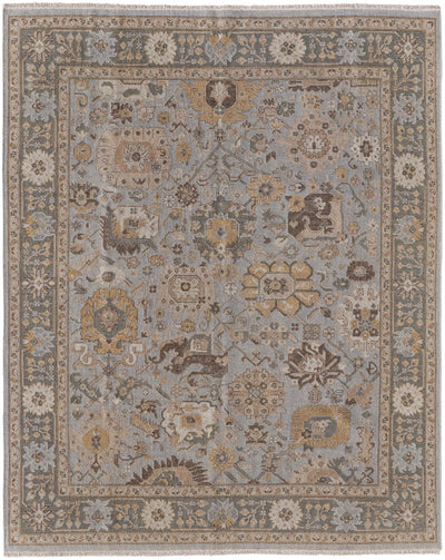 product image for Aleska Oriental Blue/Gold/Gray Rug 1 20