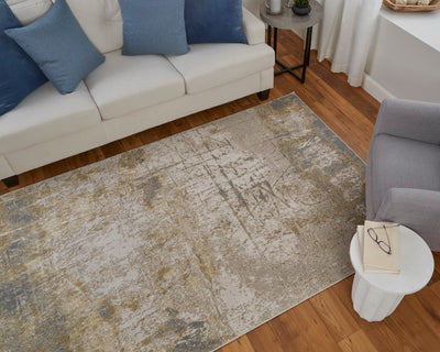 product image for Tripoli Abstract Ivory/Brown/Gray Rug 9 88