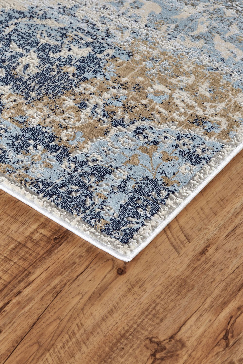 media image for Crowford Blue and Gold Rug by BD Fine Corner Image 1 257