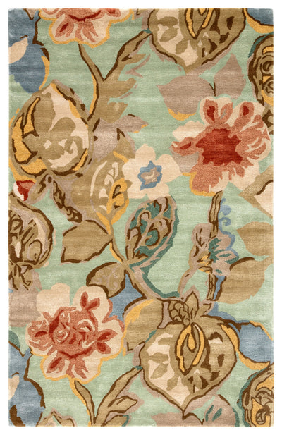 product image of bl71 petal pusher handmade floral green multicolor area rug design by jaipur 1 595