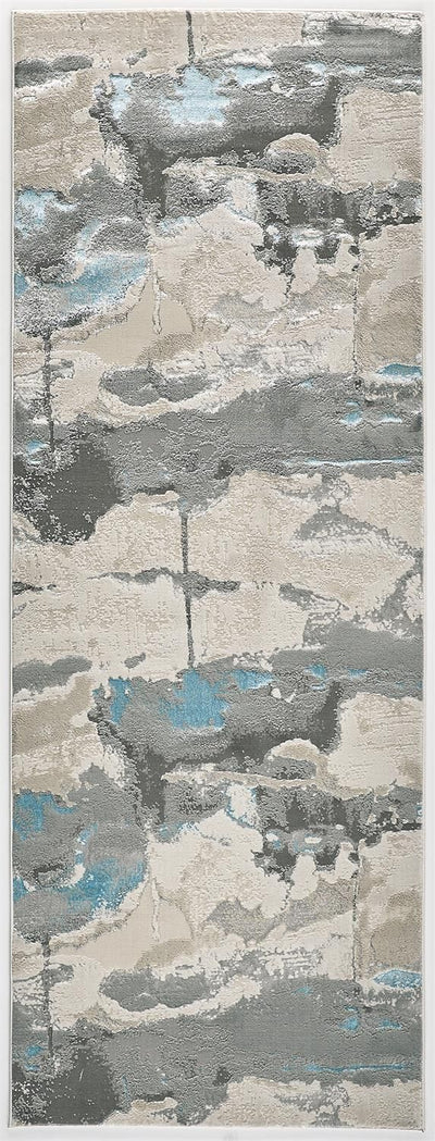 product image for Aurelian Silver and Teal Rug by BD Fine Flatshot Image 1 46