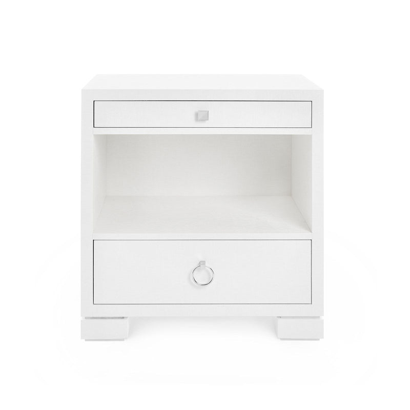 media image for frances grasscloth 2 drawer side table in various finishes bungalow 5 10 274
