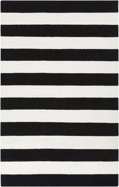 product image for frontier collection 100 wool area rug in jet black and white design by surya 1 2 7