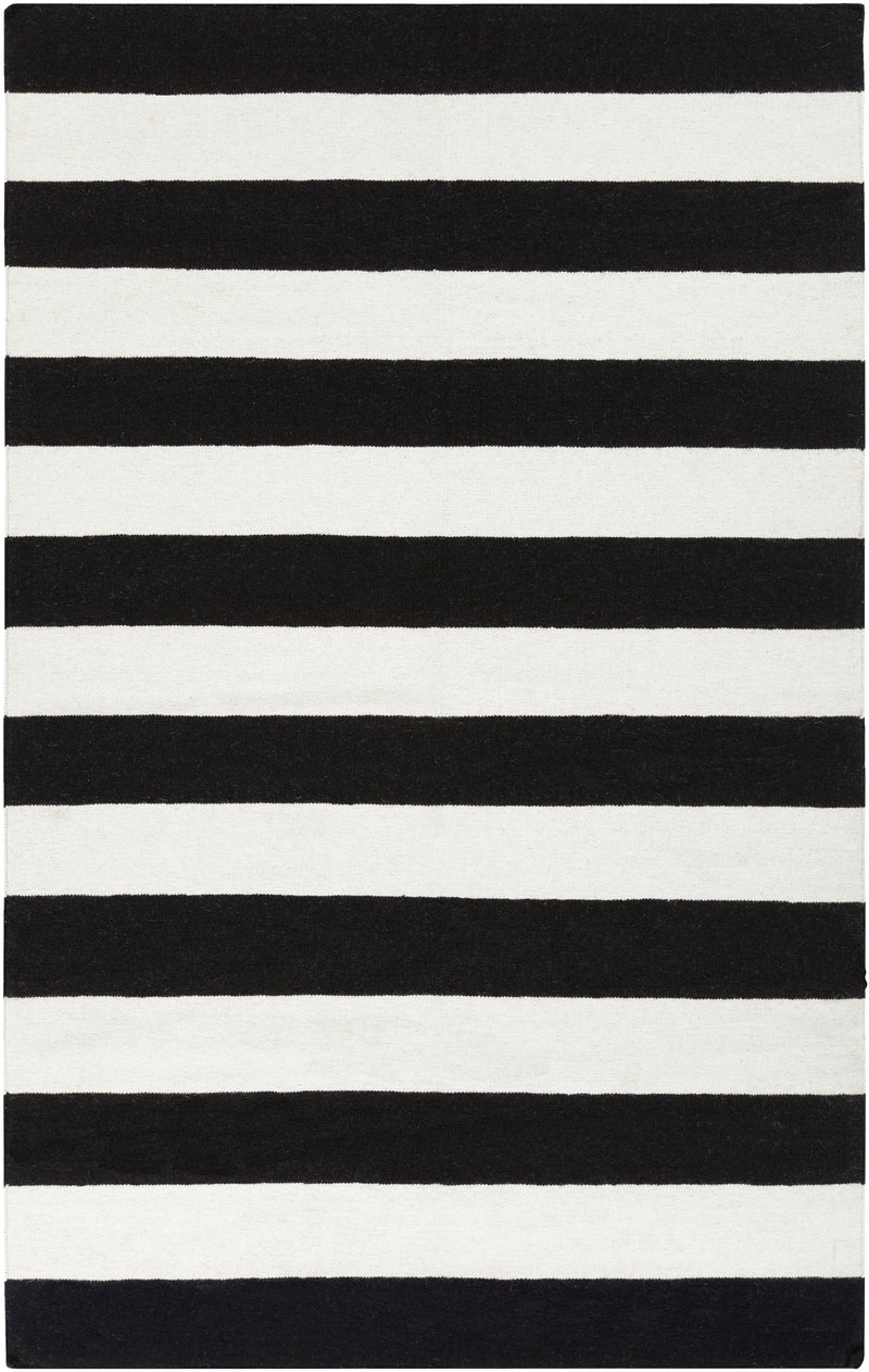 media image for frontier collection 100 wool area rug in jet black and white design by surya 1 2 274
