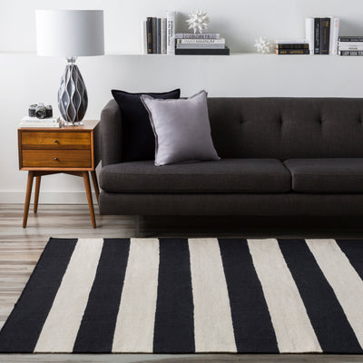 product image for frontier collection 100 wool area rug in jet black and white design by surya 1 7 68