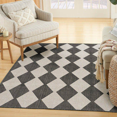 product image for Positano Indoor Outdoor Black Geometric Rug By Nourison Nsn 099446938114 8 77