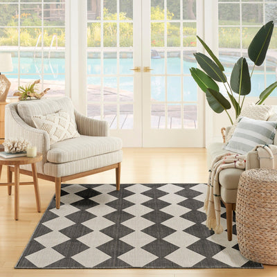 product image for Positano Indoor Outdoor Black Geometric Rug By Nourison Nsn 099446938114 9 59