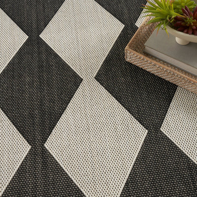 product image for Positano Indoor Outdoor Black Geometric Rug By Nourison Nsn 099446938114 7 40