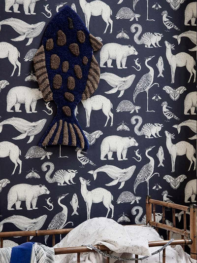 product image for Katie Scott Wallpaper in Animal Blue 88