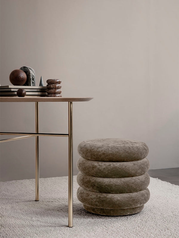 media image for Small Round Pouf in Beige by Ferm Living 228