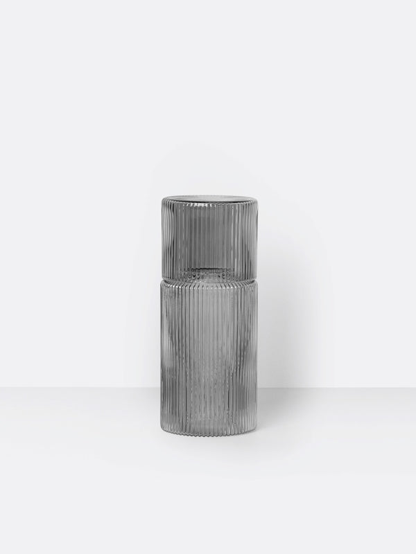 media image for Ripple Small Carafe Set in Smoked Grey by Ferm Living 269