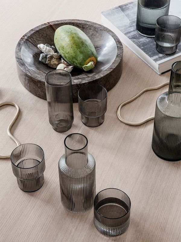 media image for Ripple Small Carafe Set in Smoked Grey by Ferm Living 235