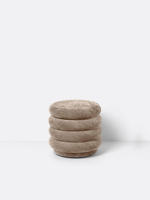 media image for Small Round Pouf in Beige by Ferm Living 262
