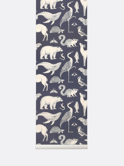 product image for Katie Scott Wallpaper in Animal Blue 56