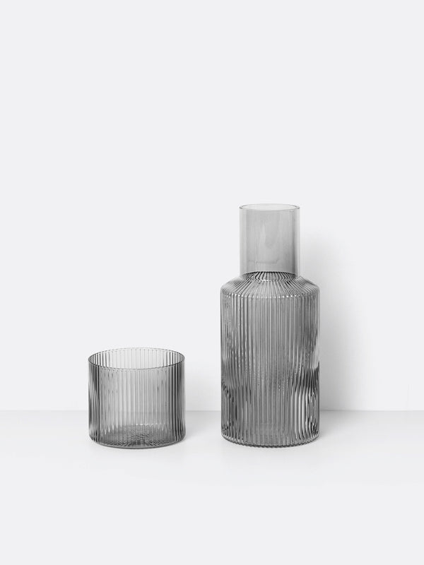 media image for Ripple Small Carafe Set in Smoked Grey by Ferm Living 297