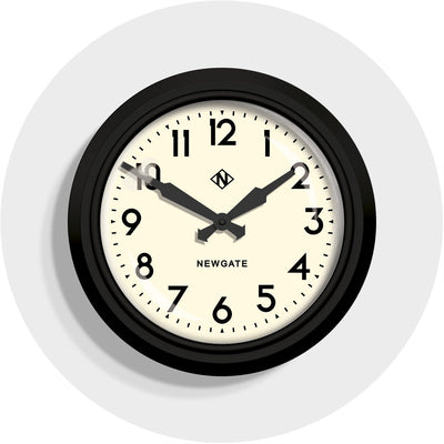 product image of 50s electric clock in matte black design by newgate 1 575