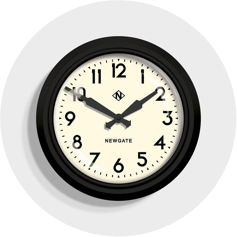 media image for 50s electric clock in matte black design by newgate 1 245