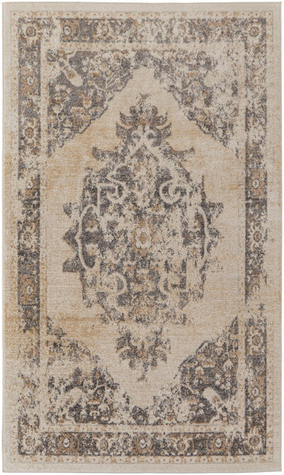 product image of wyllah traditional medallion ivory brown rug by bd fine cmar39klivybrnc16 1 54