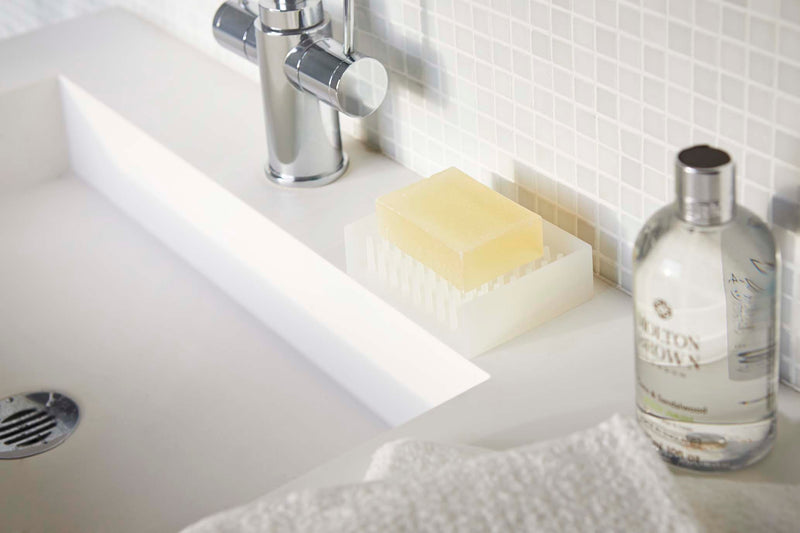 media image for Float Rectangular Self-Draining Soap Dish | Silicone by Yamazaki 233