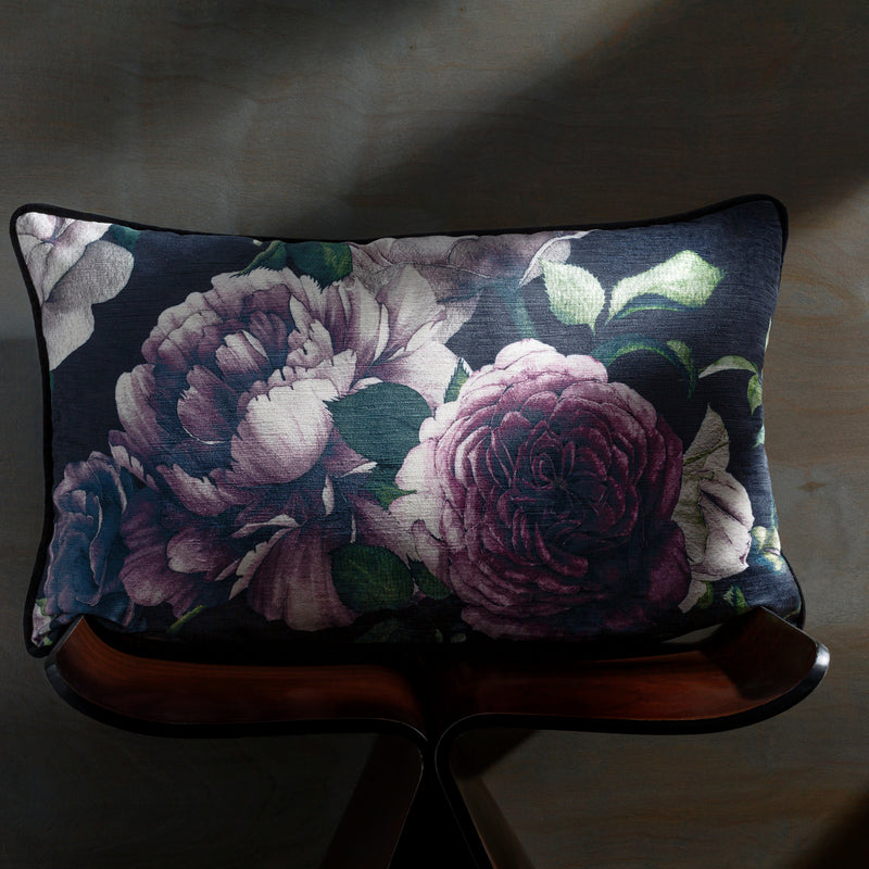 media image for Horticulture HTC-003 Velvet Lumbar Pillow in Black & Violet by Surya 223