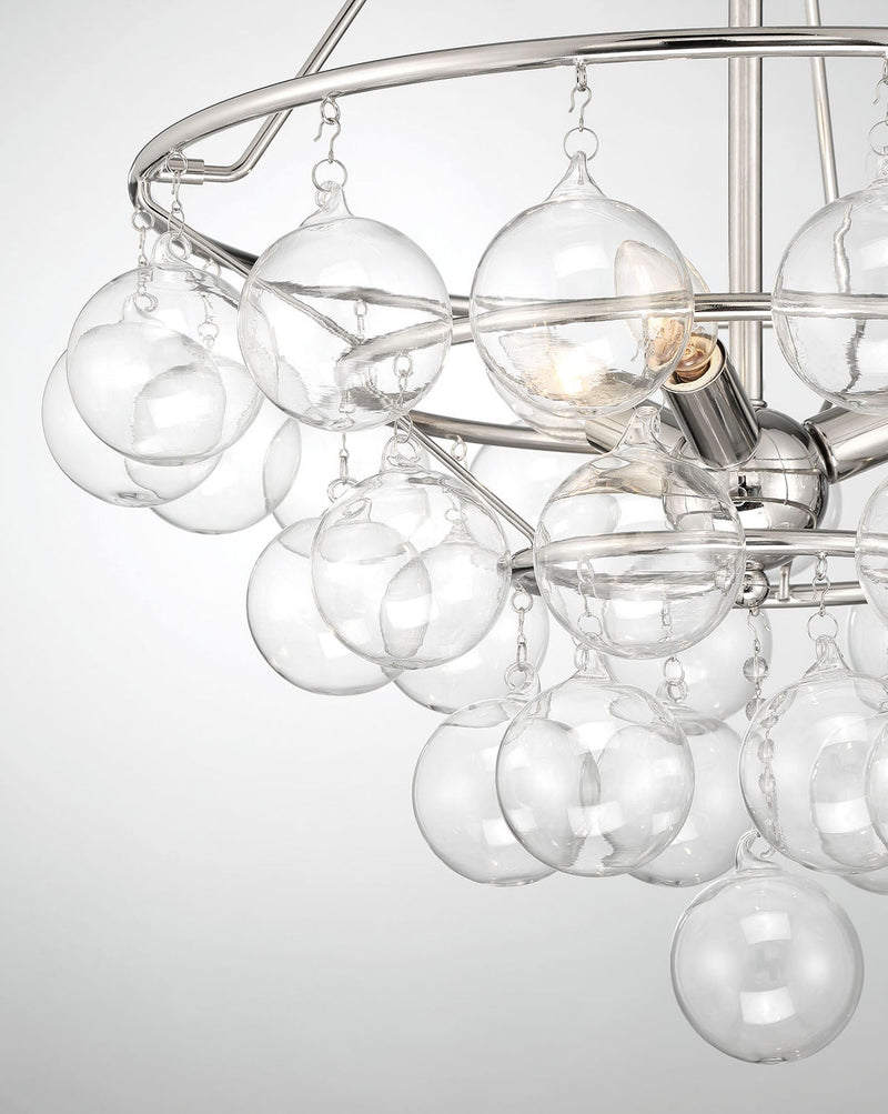 media image for Isla 3 Light Nickel And Glass Contemporary Chandelier By Lumanity 5 288