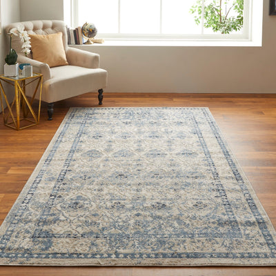 product image for wyllah traditional diamond blue ivory rug by bd fine cmar39k7bluivyc16 8 38