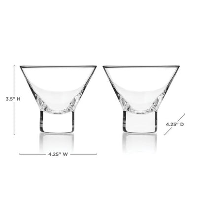 product image for heavy base crystal martini glasses 4 90