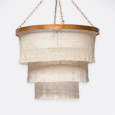 product image for Patricia Round Chandelier in Gold Metal w/ Natural Coco Beads by Made Goods 19