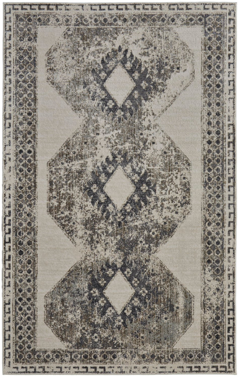media image for Kiba Distressed Ivory/Taupe/Gray Rug 1 225