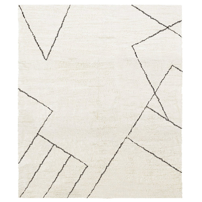 media image for issy saville shaggy hand knotted black rug by by second studio iy300 311x12 2 260