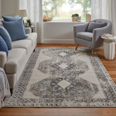 product image for Kiba Distressed Ivory/Taupe/Gray Rug 8 13
