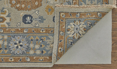 product image for Aleska Oriental Blue/Brown/Gray Rug 3 94