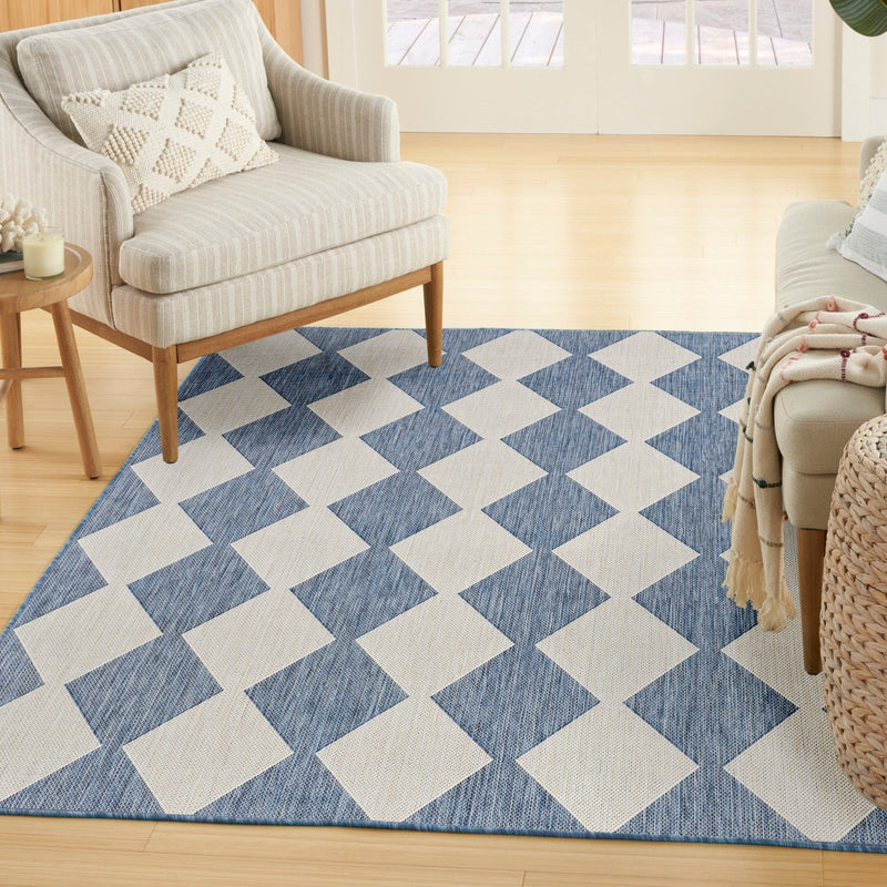 media image for Positano Indoor Outdoor Navy Blue Geometric Rug By Nourison Nsn 099446938541 8 248