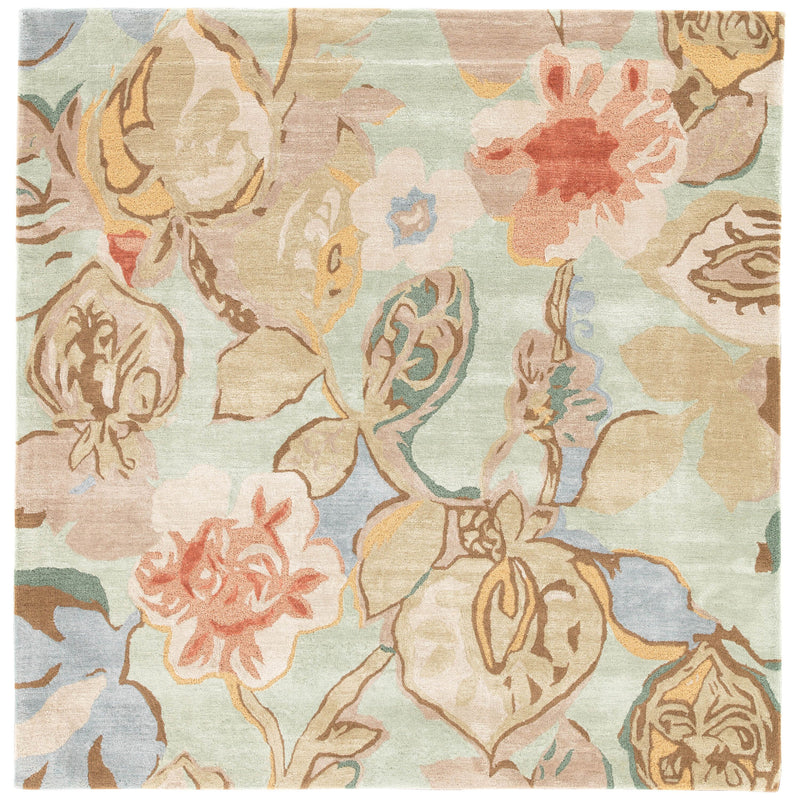 media image for bl71 petal pusher handmade floral green multicolor area rug design by jaipur 4 243