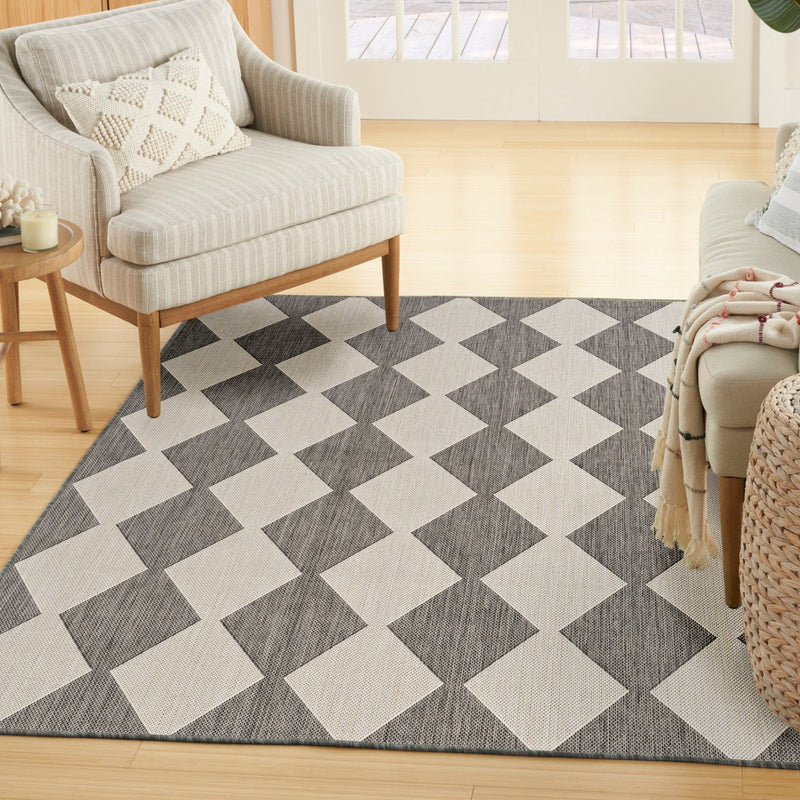 media image for Positano Indoor Outdoor Charcoal Geometric Rug By Nourison Nsn 099446937964 8 27