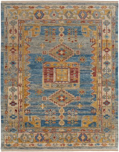 product image for foxboro traditional tribal hand knotted blue multi rug by bd fine filr6944blumlth00 1 79