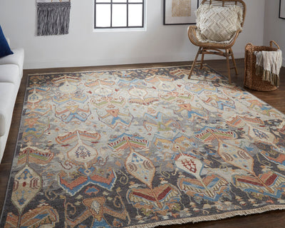 product image for pierson nomadic hand knotted charcoal multi rug by bd fine leyr0563chlmltj55 8 6