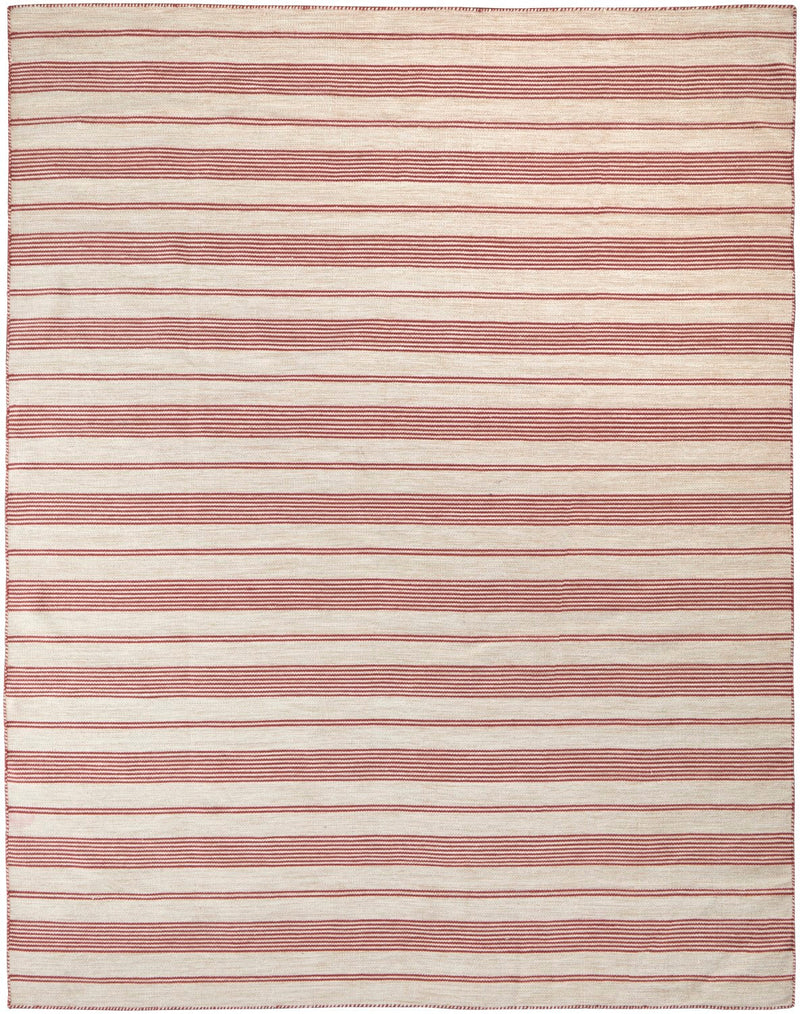 media image for Granberg Hand Woven Stripes Red / Ivory Rug 1 215